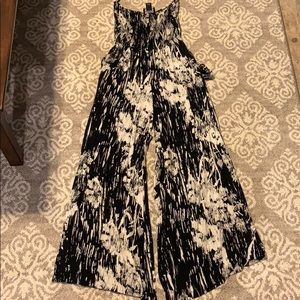 Black and white print jumpsuit